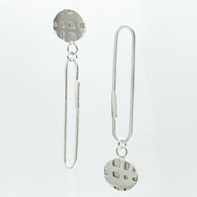 Load image into Gallery viewer, Oasis 2.0 - 925 Sterling Silver Circle + Fused Paper Clip Link Earrings
