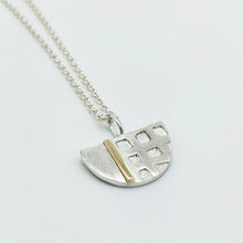 Load image into Gallery viewer, Oasis 2.0 - 925 Sterling Silver + 14K Gold Half Circle Pendant Necklace

