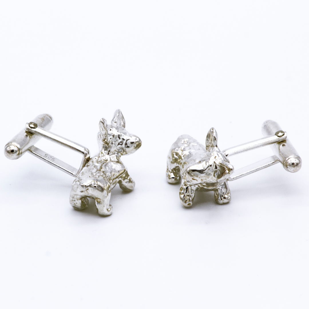 Dog Pembroke Welsh Corgi 925 Sterling Silver Cufflinks Two Little Dwarfs Jewellery