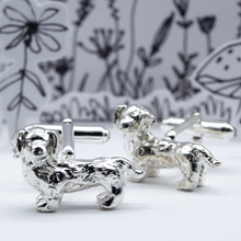 Load image into Gallery viewer, Dachshund 925 Sterling Silver Cufflinks
