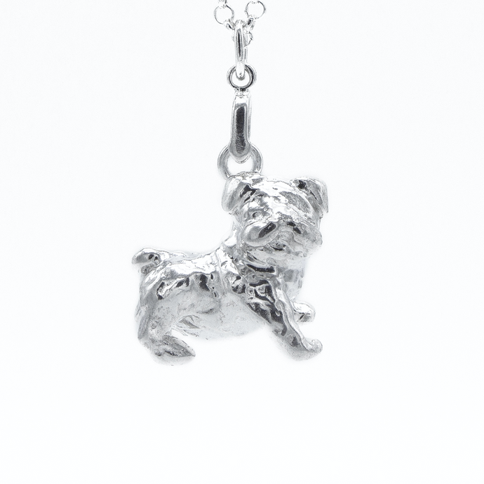 English Bulldog 925 Sterling Silver Necklace